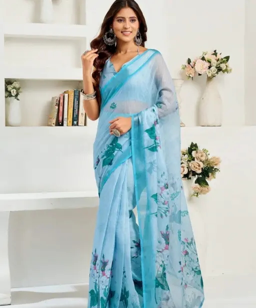 Meera 322 Linen Printed Party Wear Fancy Saree Collection