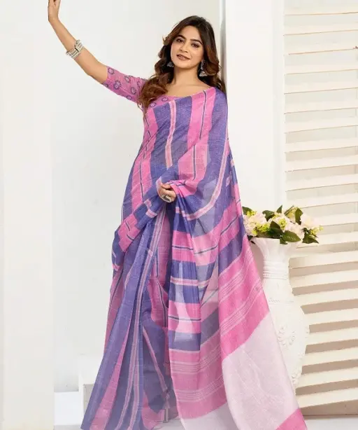 Meera 323 Linen Printed Party Wear Fancy Saree Collection