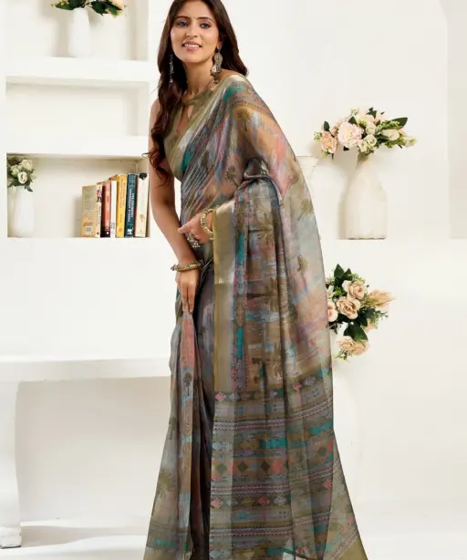 Meera 325 Linen Printed Ready to Wear Fancy Saree Collection