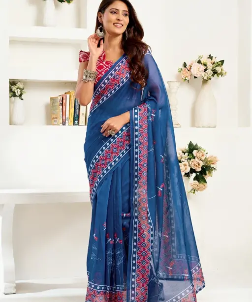Meera 327 Linen Printed Ready to Wear Beautiful Saree Collection
