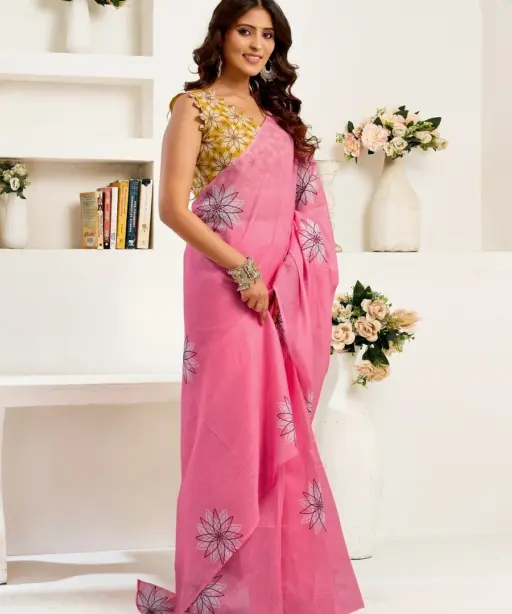 Meera 327 Linen Printed Ready to Wear Beautiful Saree Collection