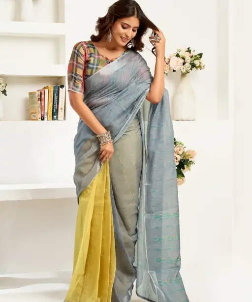 Meera 327 Linen Printed Ready to Wear Beautiful Saree Collection