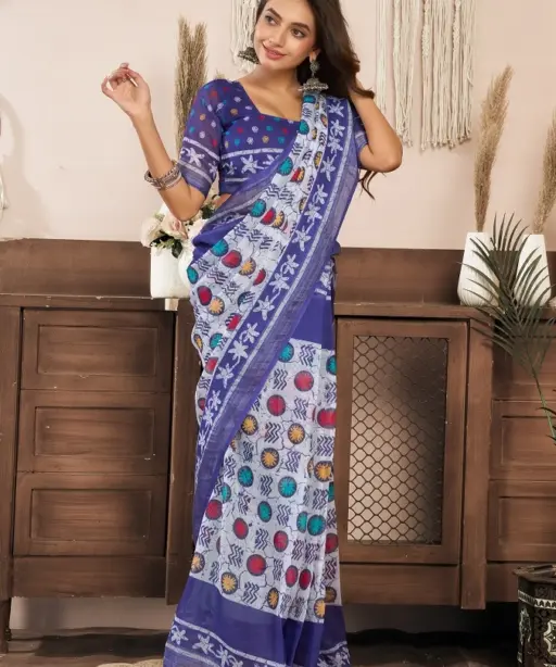 Meera 329 Linen Printed Ready to Wear Fancy Saree Collection