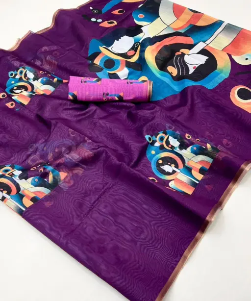 Rajyog 305001 to 6 Tussar Chanderi Kalamkari Printed Fancy Saree Colletion