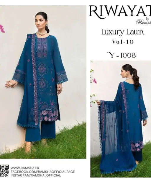 Ramsha Riwayat Luxury Lawn Collection Vol 10