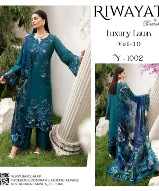 Ramsha Riwayat Luxury Lawn Collection Vol 10