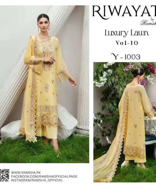 Ramsha Riwayat Luxury Lawn Collection Vol 10