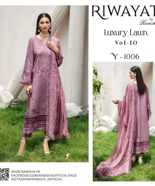 Ramsha Riwayat Luxury Lawn Collection Vol 10