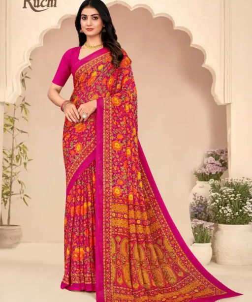 Ruchi Star Chiffon 205 Printed Casual Wear Saree Collection