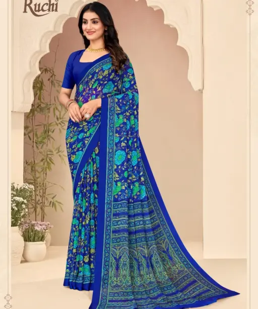 Ruchi Star Chiffon 205 Printed Casual Wear Saree Collection