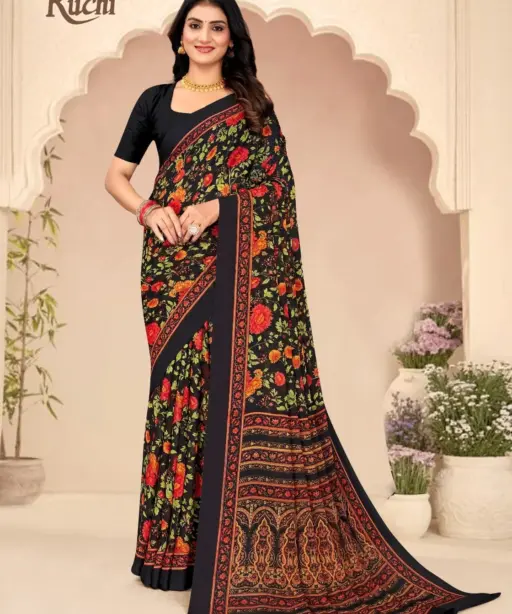 Ruchi Star Chiffon 205 Printed Casual Wear Saree Collection