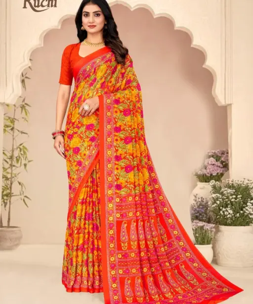 Ruchi Star Chiffon 205 Printed Casual Wear Saree Collection
