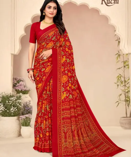 Ruchi Star Chiffon 205 Printed Casual Wear Saree Collection