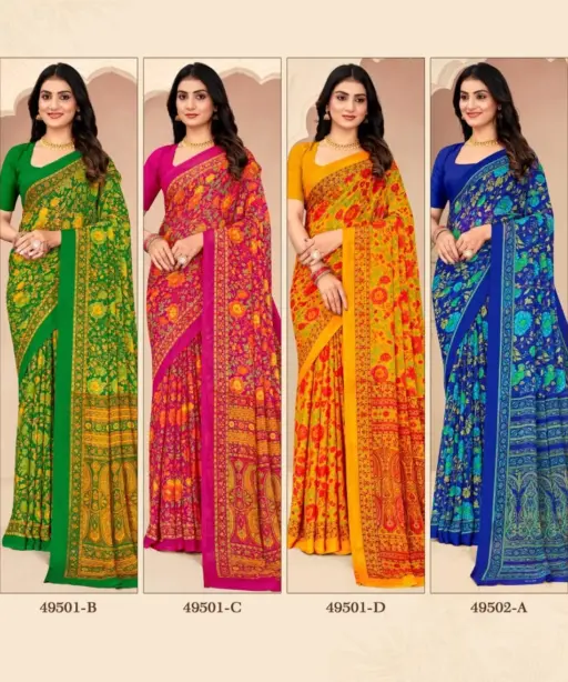 Ruchi Star Chiffon 205 Printed Casual Wear Saree Collection