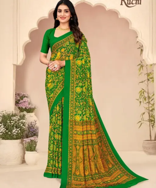 Ruchi Star Chiffon 205 Printed Casual Wear Saree Collection