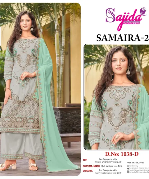 Sajida Designer Design No - 1038 Abcd
