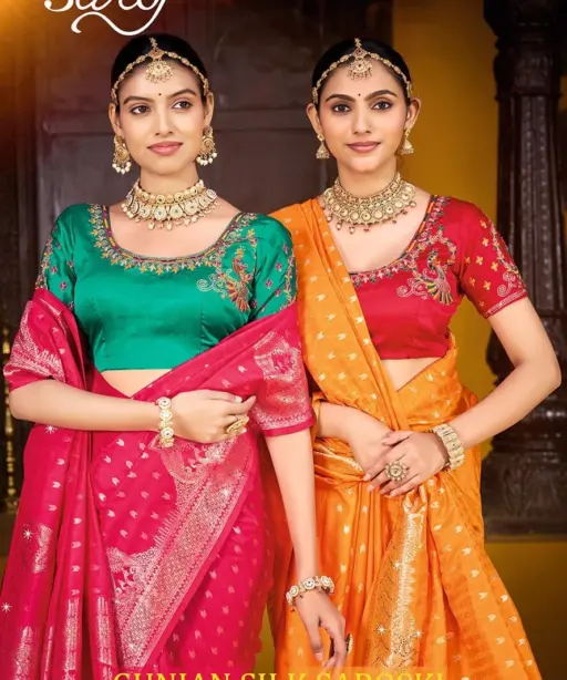 Saroj Gunjan Silk Saroski Vol 3 Silk Embroidery Saree Collection