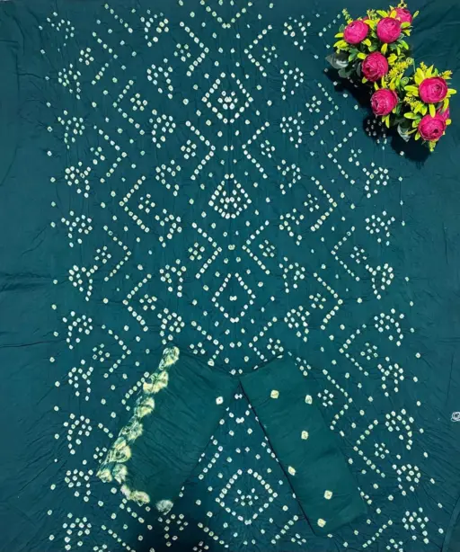 Satin Bandhej With Kanjari