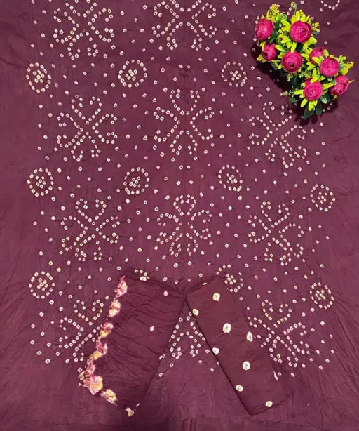 Satin Bandhej With Kanjari