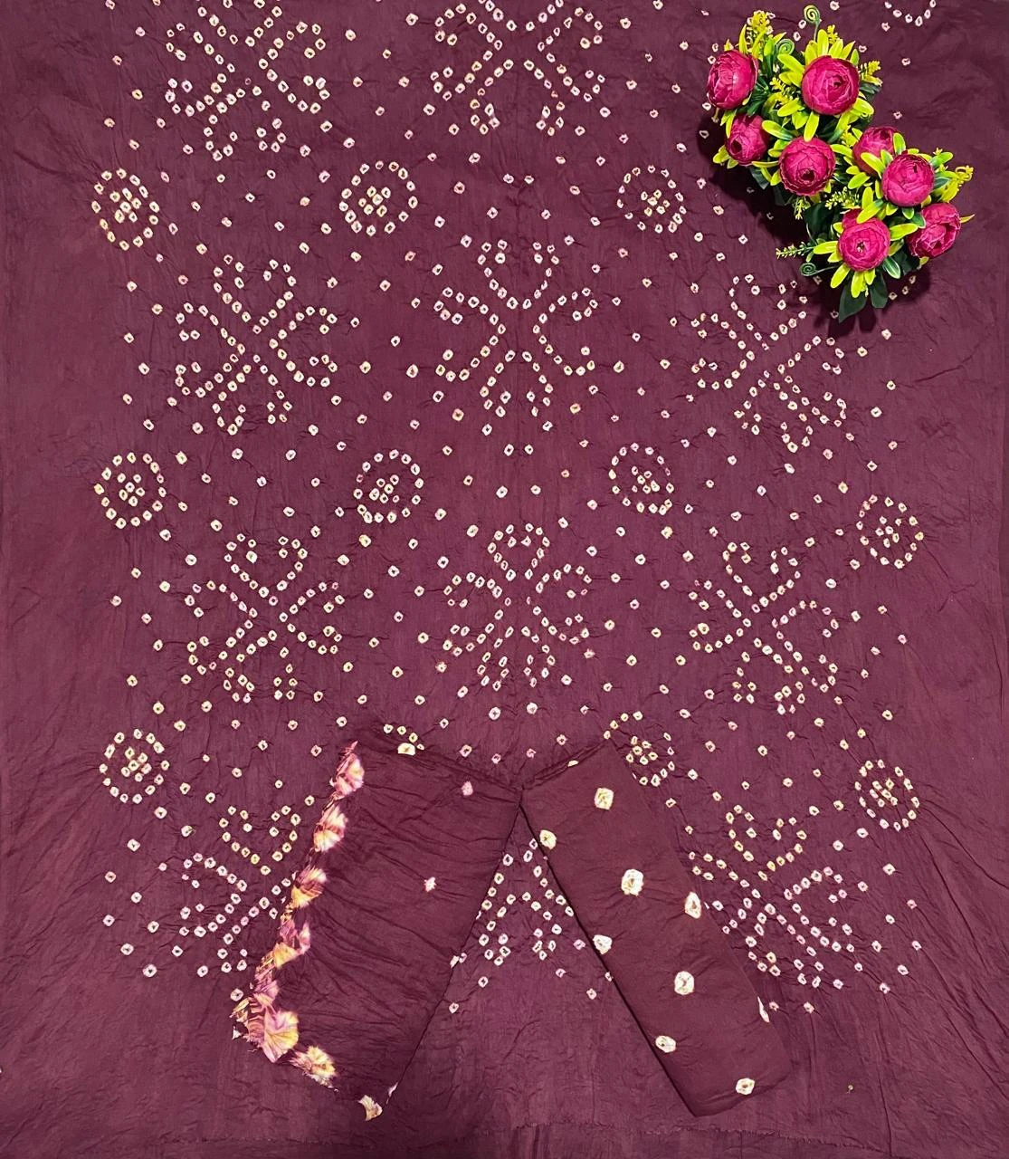 Satin Bandhej With Kanjari