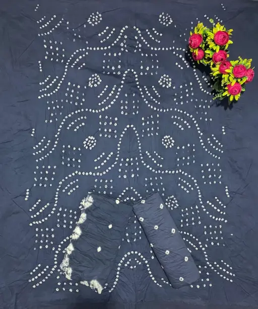 Satin Bandhej With Kanjari