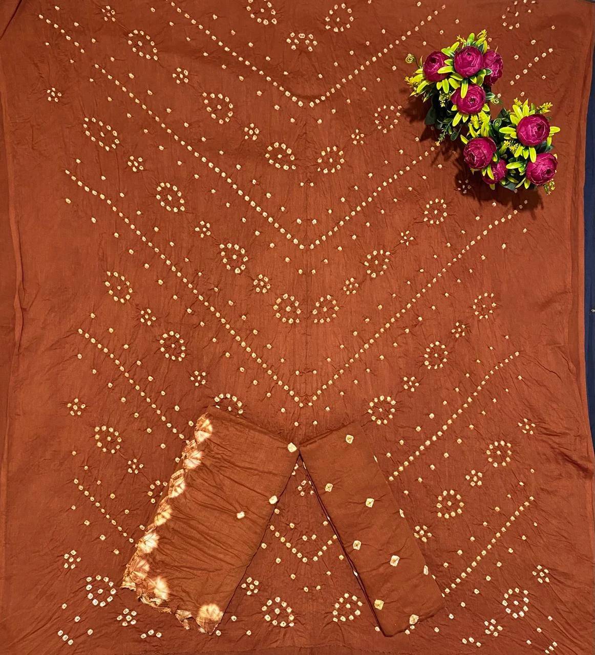 Satin Bandhej With Kanjari