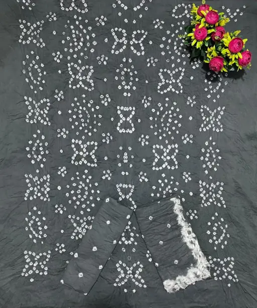 Satin Bandhej With Kanjari