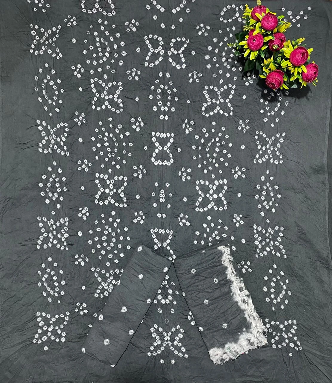 Satin Bandhej With Kanjari