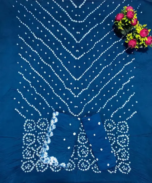 Satin Bandhej With Kanjari