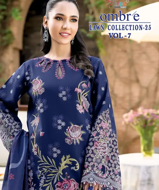 Shree Fab Ombre Lawn Collection 25 Vol 7