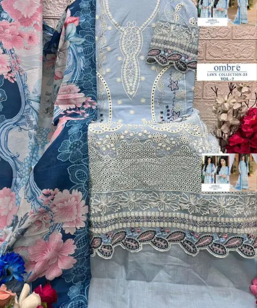 Shree Fab Ombre Lawn Collection 25 Vol 7