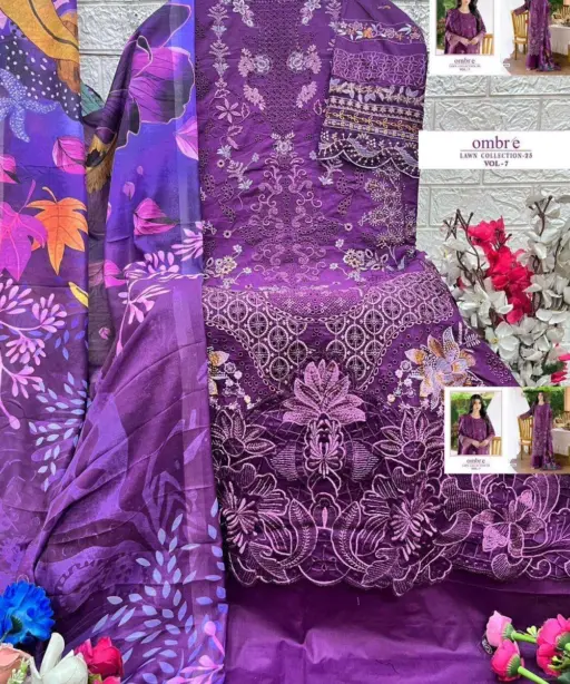 Shree Fab Ombre Lawn Collection 25 Vol 7