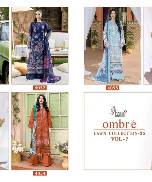 Shree Fab Ombre Lawn Collection 25 Vol 7