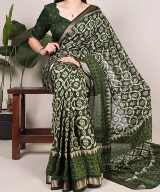 Taraa L 7020 Viscose Chanderi Zari Border Daily Wear Saree Collection