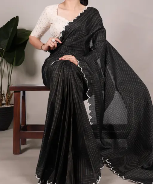 Taraa L 7105 Gadhwal Chex Arca Worked Fancy Saree Collection