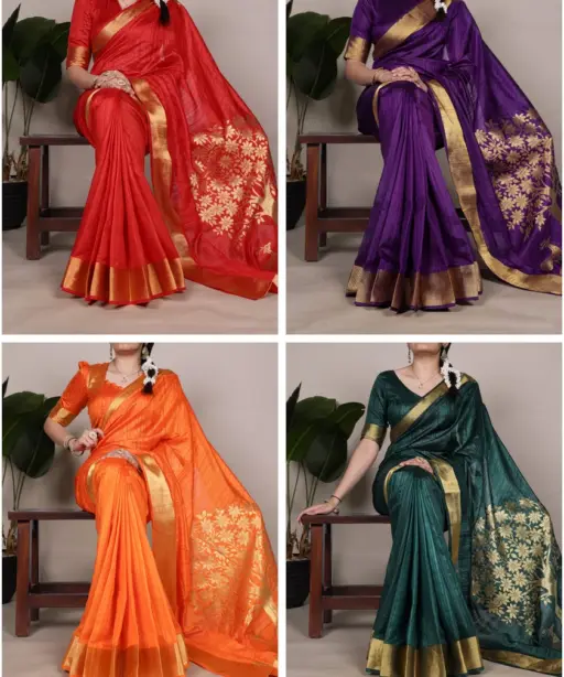 Taraa L 7903 Raw Silk Zari Worked Fancy Saree Collection