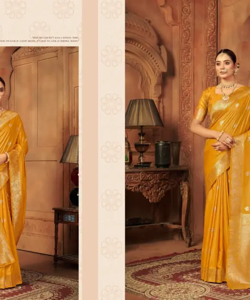 Zarkaashi Jhalak Katan Silk Festival Wear Saree Collection