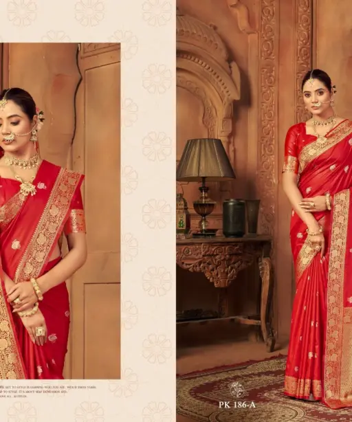 Zarkaashi Jhalak Katan Silk Festival Wear Saree Collection