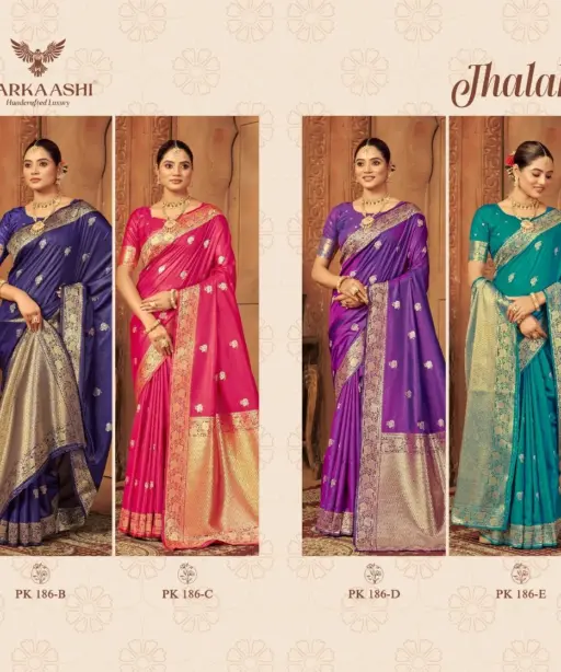 Zarkaashi Jhalak Katan Silk Festival Wear Saree Collection