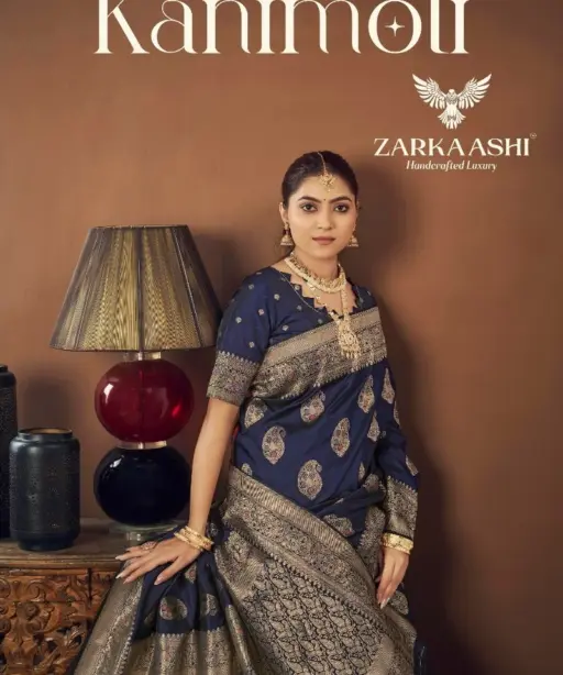Zarkaashi Kanimoli Banarasi Katan Festival Wear Saree Collection