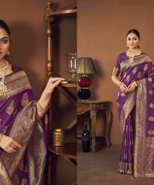 Zarkaashi Kanimoli Banarasi Katan Festival Wear Saree Collection