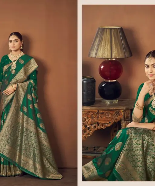 Zarkaashi Kanimoli Banarasi Katan Festival Wear Saree Collection