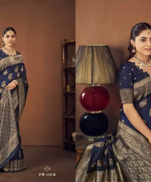 Zarkaashi Kanimoli Banarasi Katan Festival Wear Saree Collection