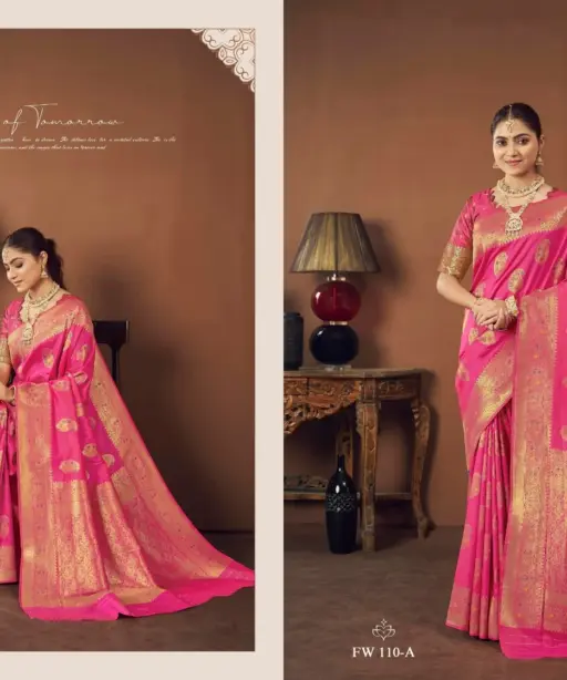 Zarkaashi Kanimoli Banarasi Katan Festival Wear Saree Collection