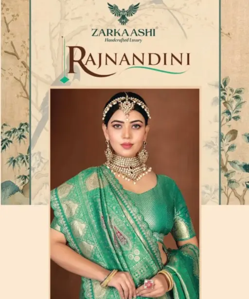 Zarkaashi Rajnandani Banarasi Tissue Embroidery Saree Collection