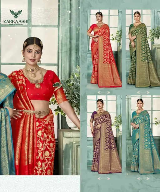 Zarkaashi Samridhhi Katan Silk Festival Wear Saree Collection