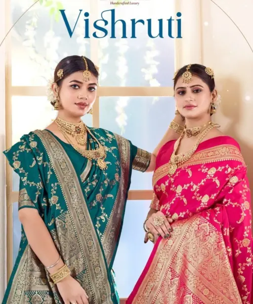Zarkaashi Vishruti Katan Silk Festival Wear Saree Collection