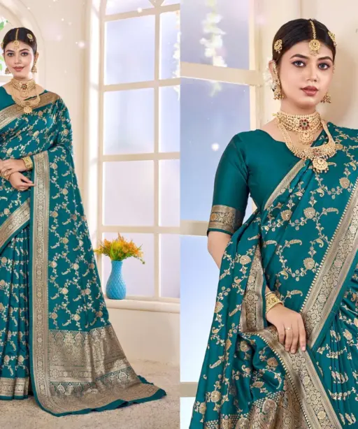 Zarkaashi Vishruti Katan Silk Festival Wear Saree Collection