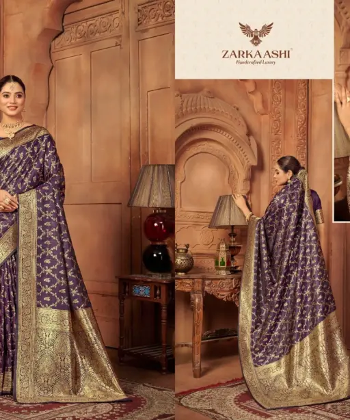 Zarkaashi Vishruti Vol 2 Katan Silk Traditional Wear Saree Collection
