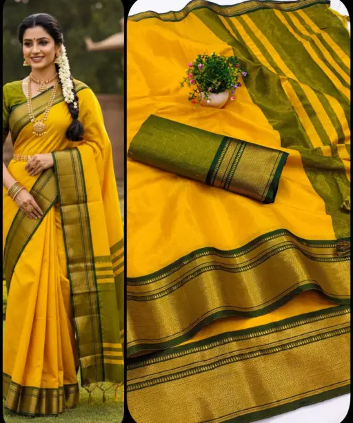 Aab Khan Football Kanchivaram Silk with Zari Pattern Saree Collection